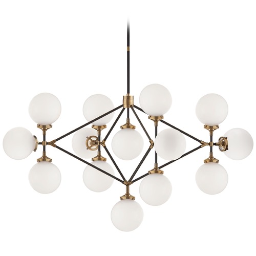 Visual Comfort Signature Collection Ian K. Fowler Bistro Chandelier in Antique Brass by Visual Comfort Signature S5024HABBLKWG