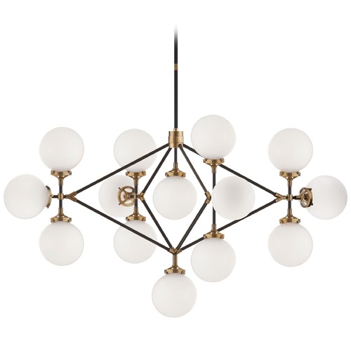 Visual Comfort Signature Collection Ian K. Fowler Bistro Chandelier in Antique Brass by Visual Comfort Signature S5024HABBLKWG