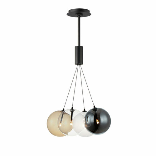 Burst 4-Light LED Cluster Pendant in Black by ET2 Lighting