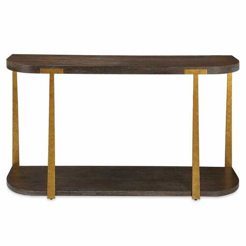 Uttermost Lighting Palisade Console Table in Walnut & Antique Gold by Uttermost Lighting 25556
