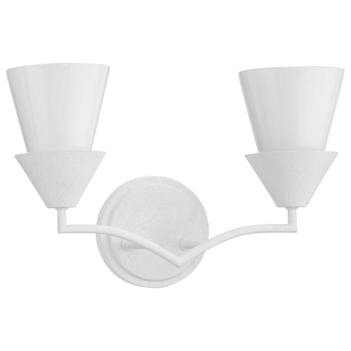 Progress Lighting Pinellas White Plaster Bathroom Light