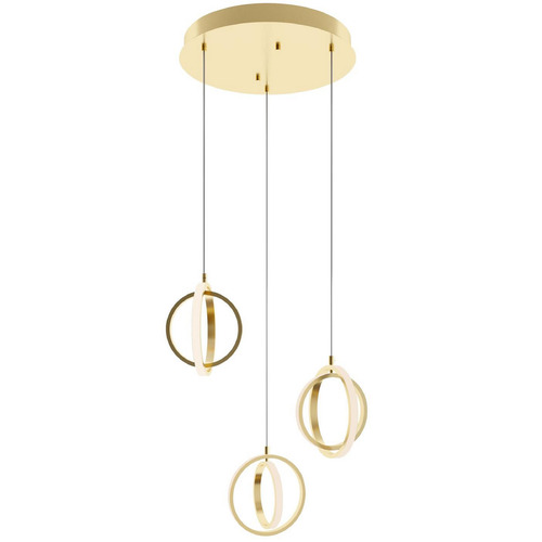 Afx Lighting Lock Satin Brass LED Multi-Light Pendant