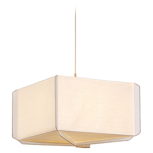 Hudson Valley Lighting Louise Patina Gold Leaf LED Pendant Light with Square Shade