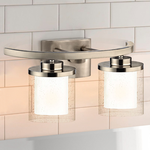 Dolan Designs Lighting Seeded Glass Bathroom Light Satin Nickel Dolan Designs 3952-09
