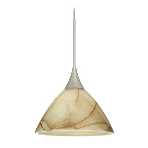 Besa Lighting Domi Satin Nickel Mini-Pendant Light with Bell Shade
