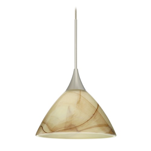 Besa Lighting Besa Lighting Domi Satin Nickel Mini-Pendant Light with Bell Shade 1XT-174383-SN