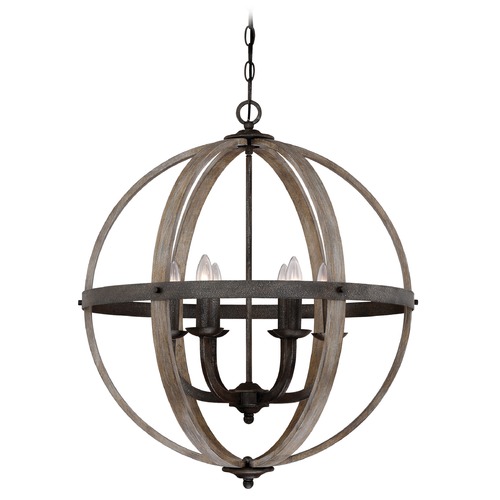 Quoizel Lighting Fusion Rustic Black Pendant by Quoizel Lighting FSN5206RK