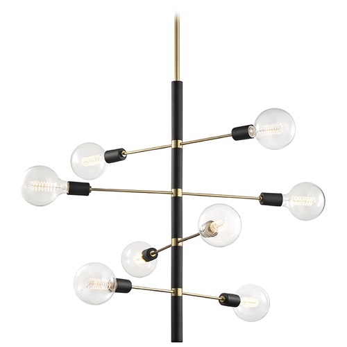 Mitzi by Hudson Valley Astrid Chandelier in Brass & Black by Mitzi by Hudson Valley H178808-AGB/BK