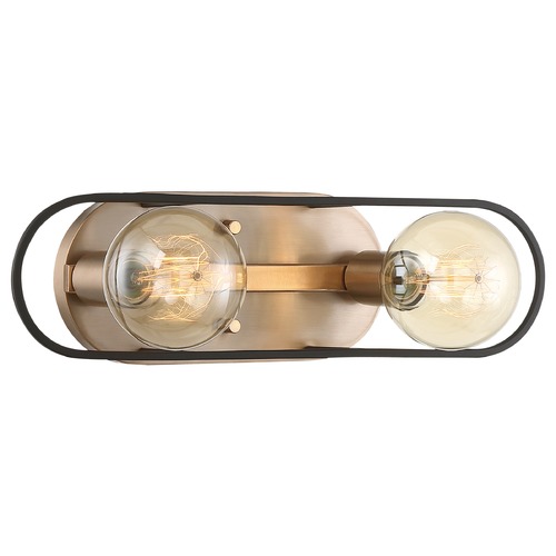 Chassis Copper Brushed Brass & Matte Black Bathroom Light by Nuvo Lighting