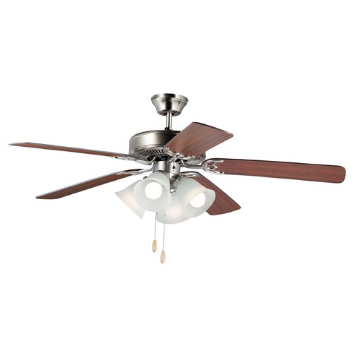 Maxim Lighting Basic-Max Satin Nickel / Walnut / Pecan LED Ceiling Fan by Maxim Lighting 89907FTSNWP