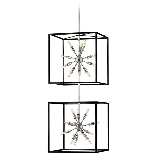 Hinkley Aros Large Chandelier in Black & Nickel by Hinkley Lighting 46316BLK-PN