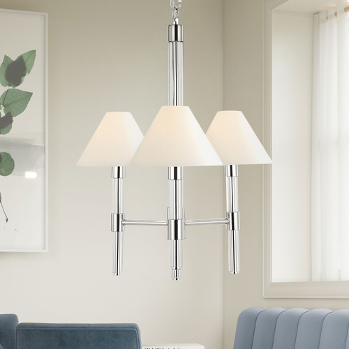 Generation Lighting Lauren Ralph Lauren Robert Polished Nickel & Clear Acrylic Mini Chandelier by Generation Lighting LC1083PN