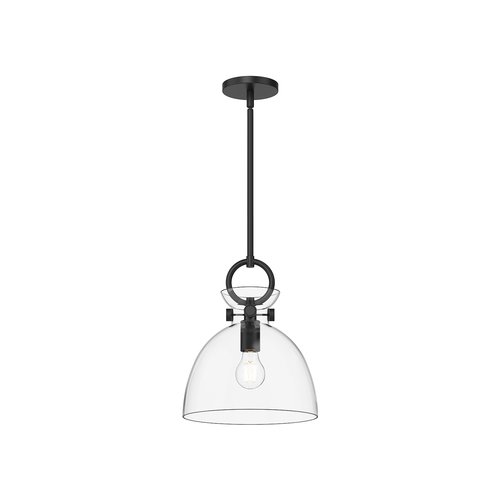 Alora Lighting Waldo Matte Black Pendant Light with Bowl / Dome Shade
