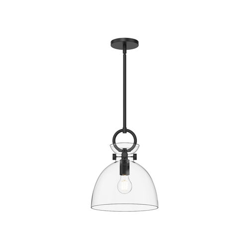 Alora Lighting Alora Lighting Waldo Matte Black Pendant Light with Bowl / Dome Shade PD411811MBCL