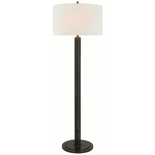 Visual Comfort Signature Collection Longacre Bronze Floor Lamp with Drum Shade