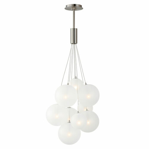 Burst 9-Light LED Cluster Pendant in Satin Nickel by ET2 Lighting