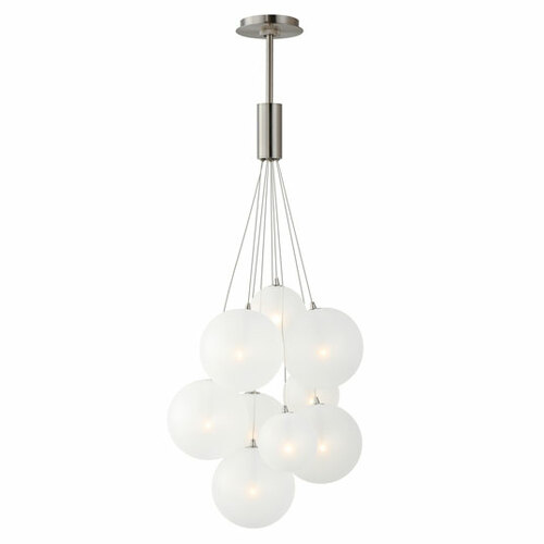 ET2 Lighting Burst 9-Light LED Cluster Pendant in Satin Nickel by ET2 Lighting E25087-54SN