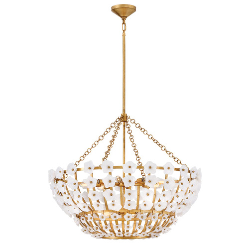 Azalea 36-Inch Chandelier in Distressed Brass by Fredrick Ramond