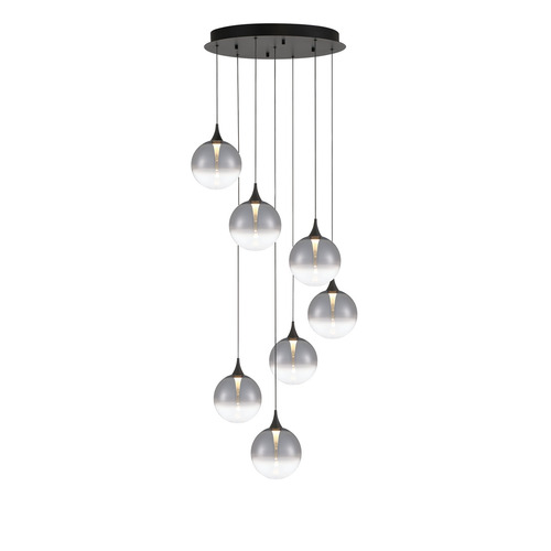 Eurofase Lighting Lissa 7-Light Multi-Light LED Pendant in Black by Eurofase Lighting 48929-028