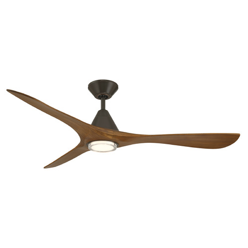Modern Forms by WAC Lighting Modern Forms Carve Bronze & Distressed Koa LED Ceiling Fan with Light FR-D2504-60L-BZ/DK
