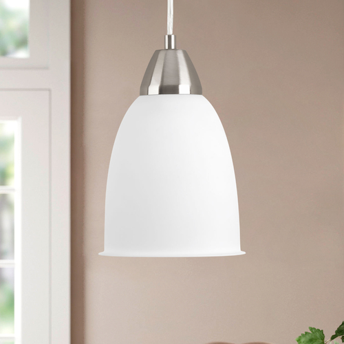 Simple Brushed Nickel LED Mini Pendant by Progress Lighting