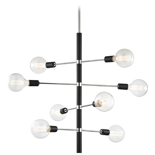 Mitzi by Hudson Valley Astrid Chandelier in Polished Nickel & Black by Mitzi by Hudson Valley H178808-PN/BK