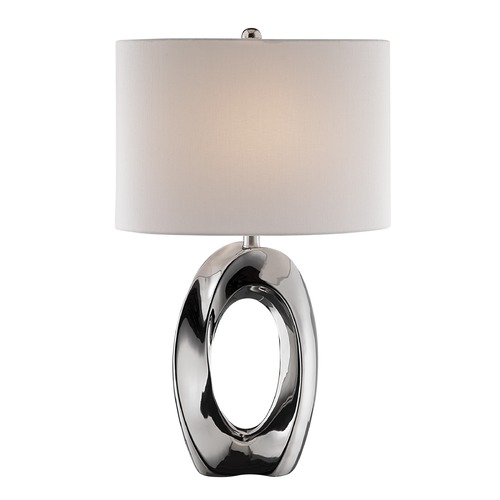 Lite Source Lighting Lite Source Clover Chrome Table Lamp with Drum Shade LS-23184