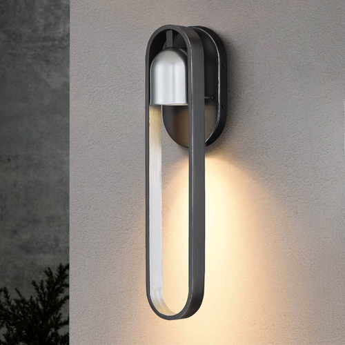 Rocketa Artisan Black with Silver LED Outdoor Wall Light by Minka Lavery