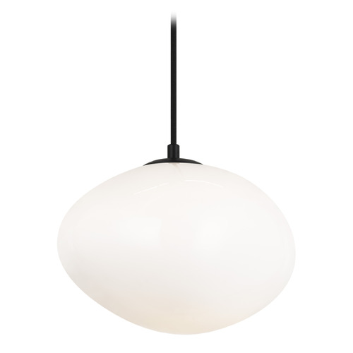Matteo Lighting Melotte Black Pendant Light with Abstract Shade