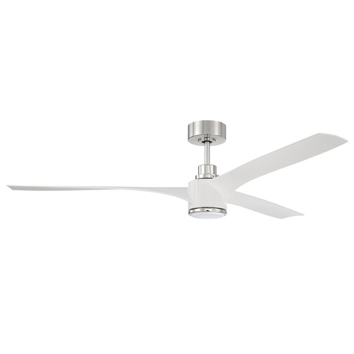 Craftmade Lighting Phoebe White & Polished Nickel LED Ceiling Fan by Craftmade Lighting PHB60WPLN3