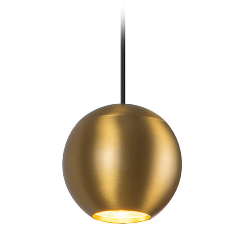 Kuzco Lighting Faria Brushed Gold LED Mini-Pendant Light with Globe Shade
