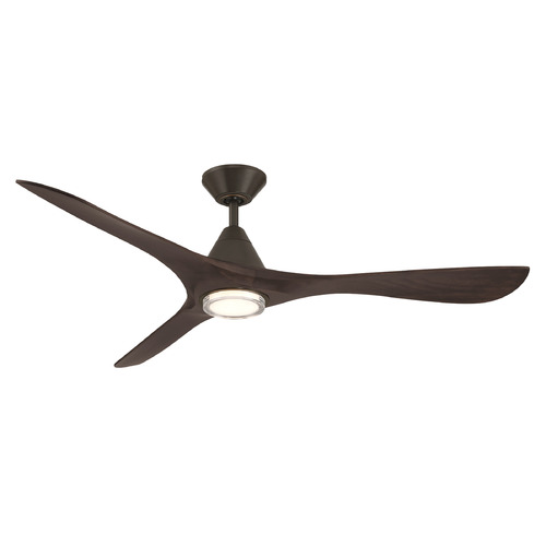 Modern Forms Carve Bronze & Dark Walnut LED Ceiling Fan with Light