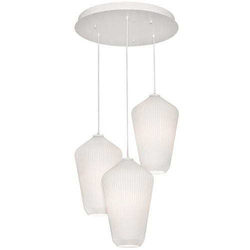 AFX Lighting Afx Lighting Lola White Multi-Light Pendant with Conical Shade LOLP11WHRND3