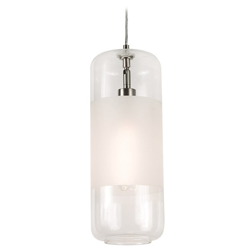 Afx Lighting Hermosa Satin Nickel Mini-Pendant Light with Cylindrical Shade