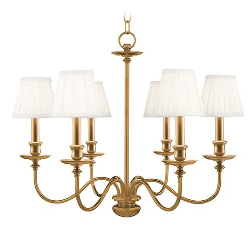Menlo Park Chandelier in Aged Brass by Hudson Valley Lighting