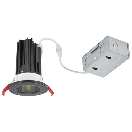 2'' LED Canless 15W Black/Black Recessed Downlight 2700K 27Deg IC Rated By Recesso