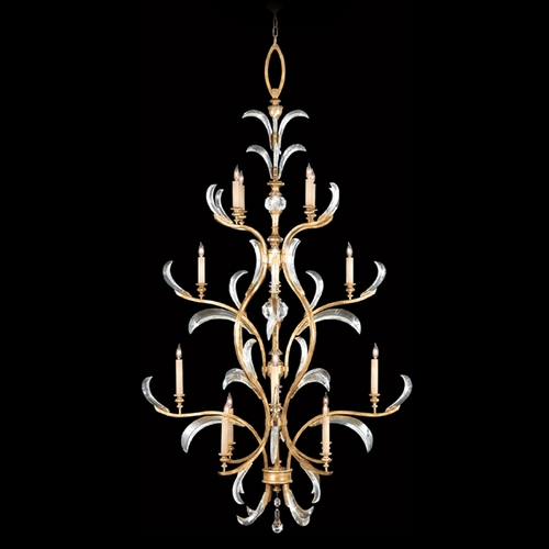 Fine Art Lamps Fine Art Lamps Beveled Arcs Gold Leaf Crystal Chandelier 762940ST