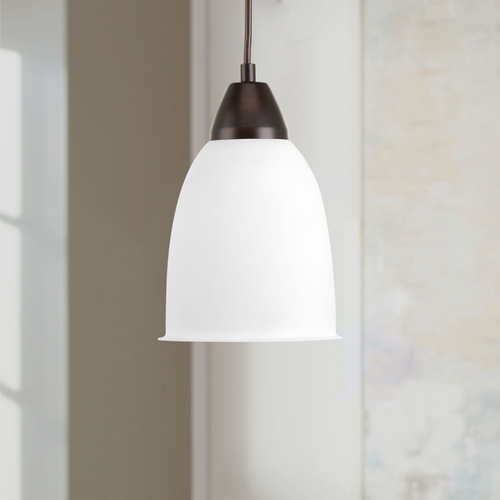 Simple Antique Bronze LED Mini Pendant by Progress Lighting