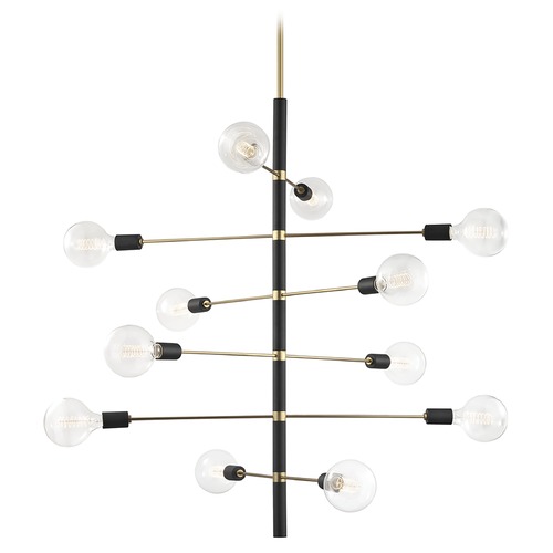 Astrid Chandelier in Brass & Black by Mitzi by Hudson Valley