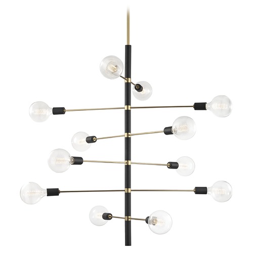 Mitzi by Hudson Valley Astrid Chandelier in Brass & Black by Mitzi by Hudson Valley H178812-AGB/BK