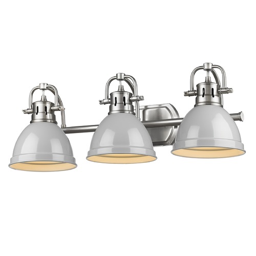 Golden Lighting Duncan 24.50-Inch Bath Light in Pewter & Gray by Golden Lighting 3602-BA3PW-GY