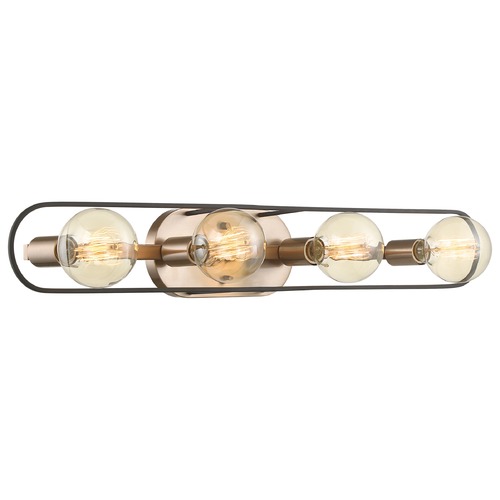 Chassis Copper Brushed Brass & Matte Black Bathroom Light by Nuvo Lighting