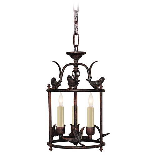 E.F. Chapman Diego Perching Bird Lantern in Rust by Visual Comfort Signature