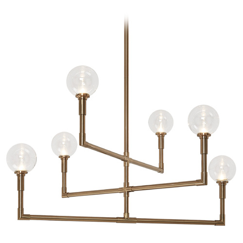 Matteo Lighting Candlestix Aged Gold Brass Chandelier