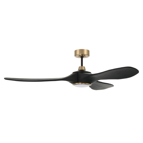 Envy 60 Flat Black & Satin Brass LED Ceiling Fan by Craftmade Lighting