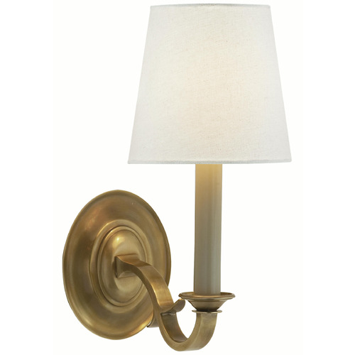 Visual Comfort Signature Collection Thomas O'brien Channing Hand-Rubbed Antique Brass Sconce
