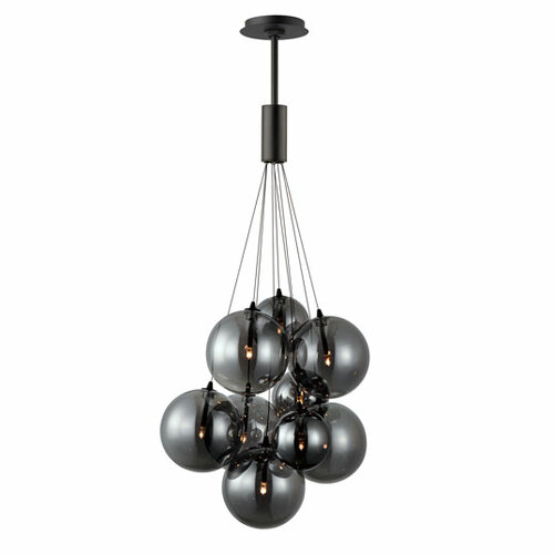 Burst 9-Light LED Cluster Pendant in Black & Smoke by ET2 Lighting