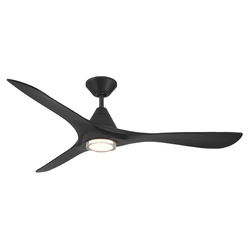 Modern Forms Carve Matte Black LED Ceiling Fan with Light