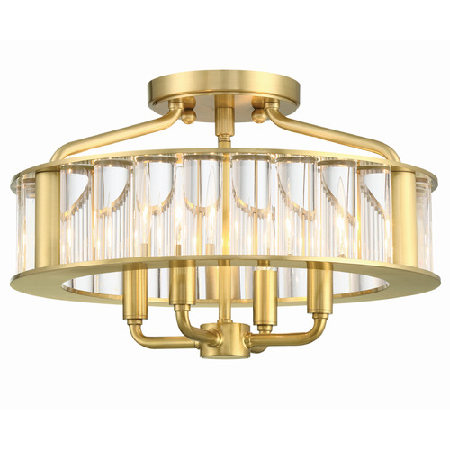 Crystorama Lighting Libby Langdon Farris Aged Brass Semi-Flushmount Light