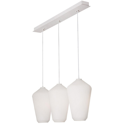 Afx Lighting Lola White Multi-Light Pendant with Conical Shade